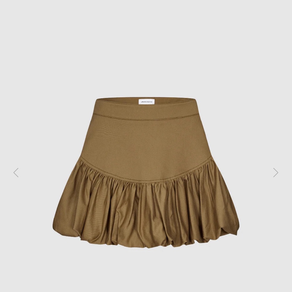 Urban Revivo ELASTIC WAIST MINI A-LINE SKIRT khaki Large